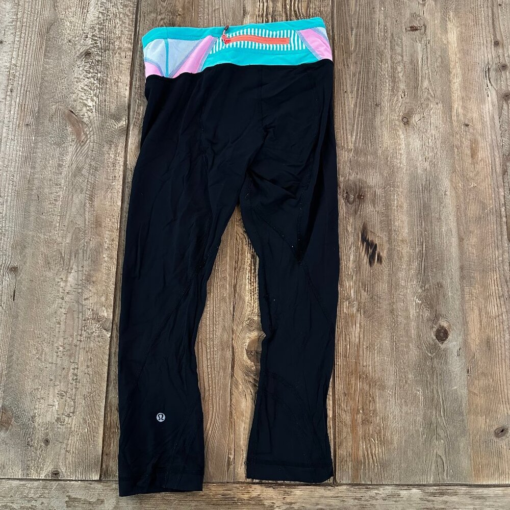 Lululemon Cropped Leggings Neon Band Pocket - Women's 4